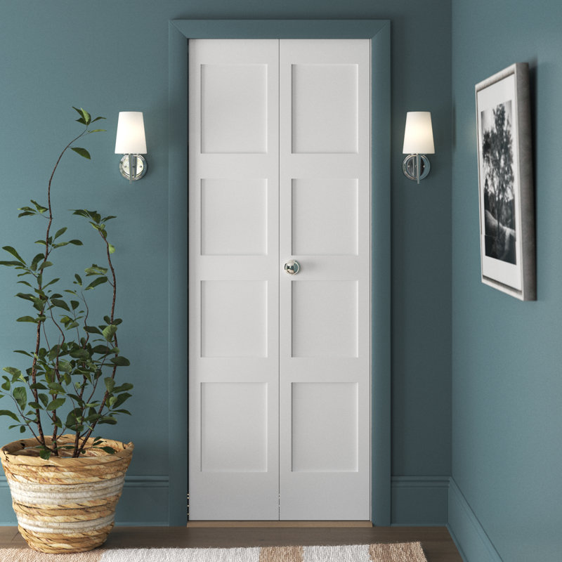 Porte pliante à 4 panneaux avec couche d'apprêt apprêtée, 24 po x 79 po