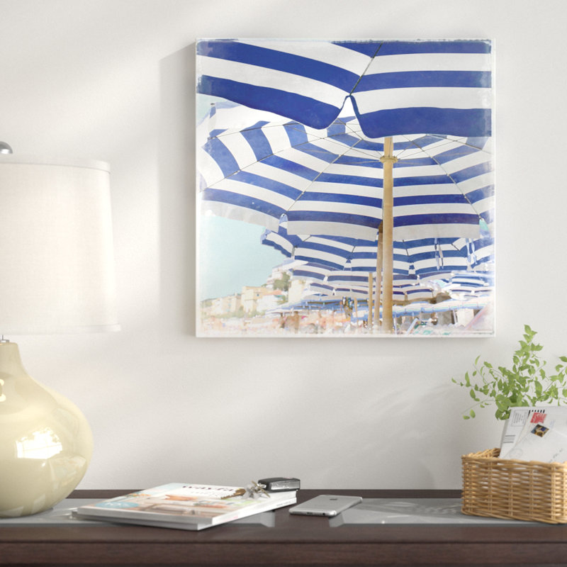 «Beach Club», reproduction de photo sur toile, H 26 po x l 26 po x P 1,5 po, Toile avec cadre noir, Pas de tapis