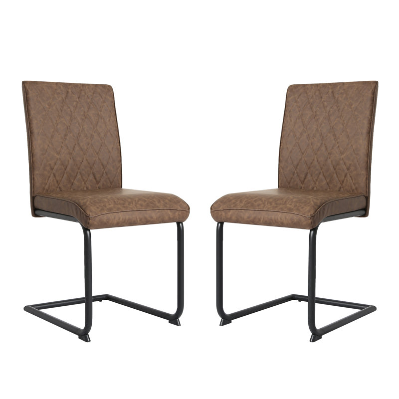 Asfand Industrial Dining Chair, Tan