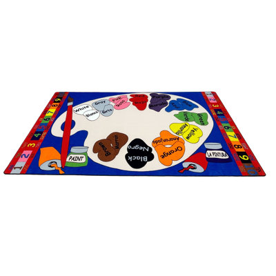 Tapis espagnol KidCarpet, palette de peinture 6 pi x 8 pi 6 po.