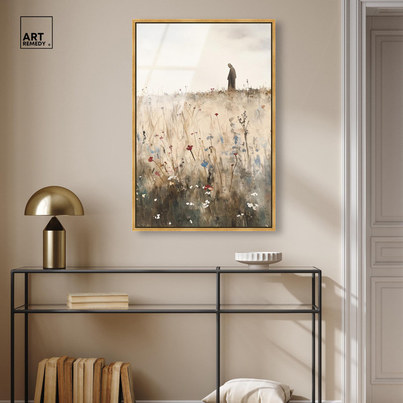 «Amble Monk», impression sur toile encadrée en verre acrylique ultra-lustré par Art Remedy, cadre doré, 24 x 36, Doré