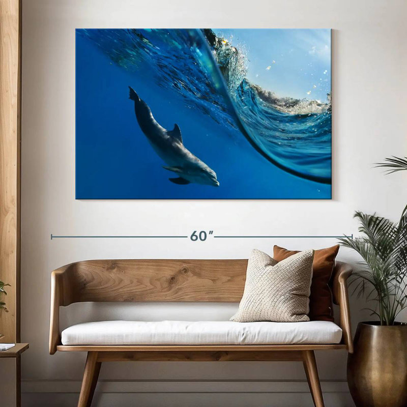 Dolphin Under The Wave, 34" H x 51" W