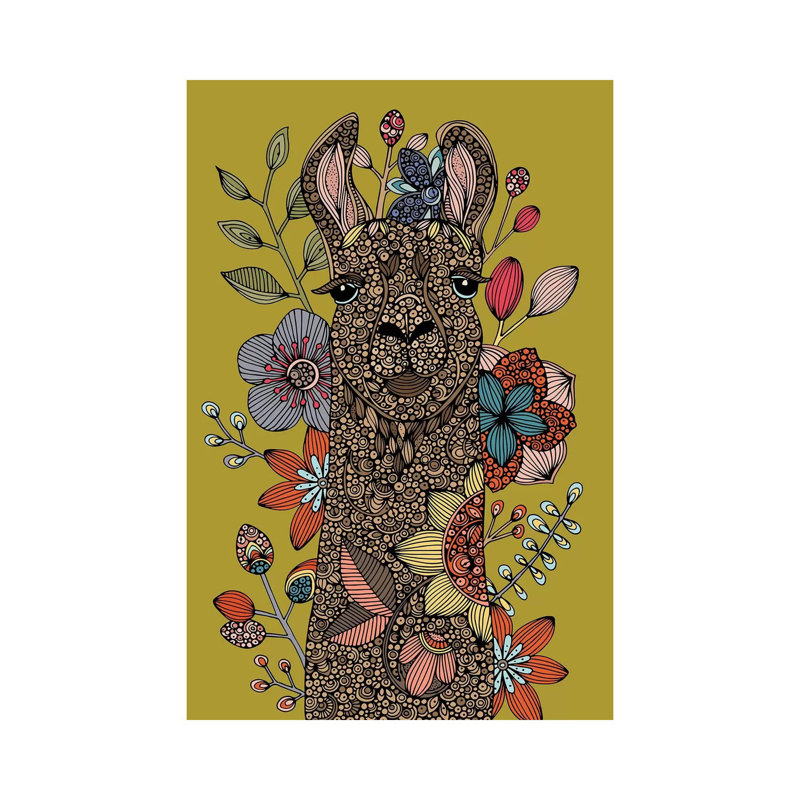 «Llama I» par Valentina Harper - impression d'art graphique, Toile tendue, Sans mat, H 40 po x l 26 po x P 1,5 po