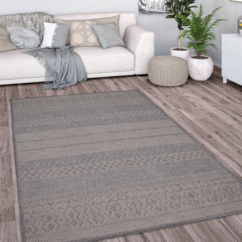 Kreutzer Machine Woven Grey Indoor/Outdoor Rug, Round 160cm