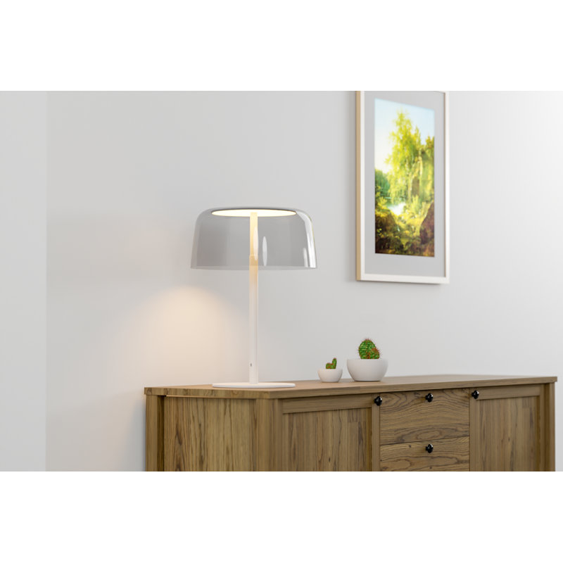 Yurei Desk Lamp, Clear, Matte White