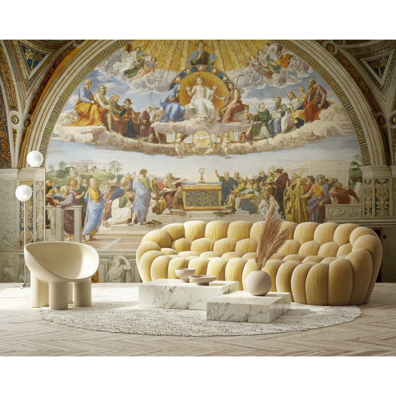 Papier peint arche dorée Renaissance Fresco, L 100 po x l 150 po
