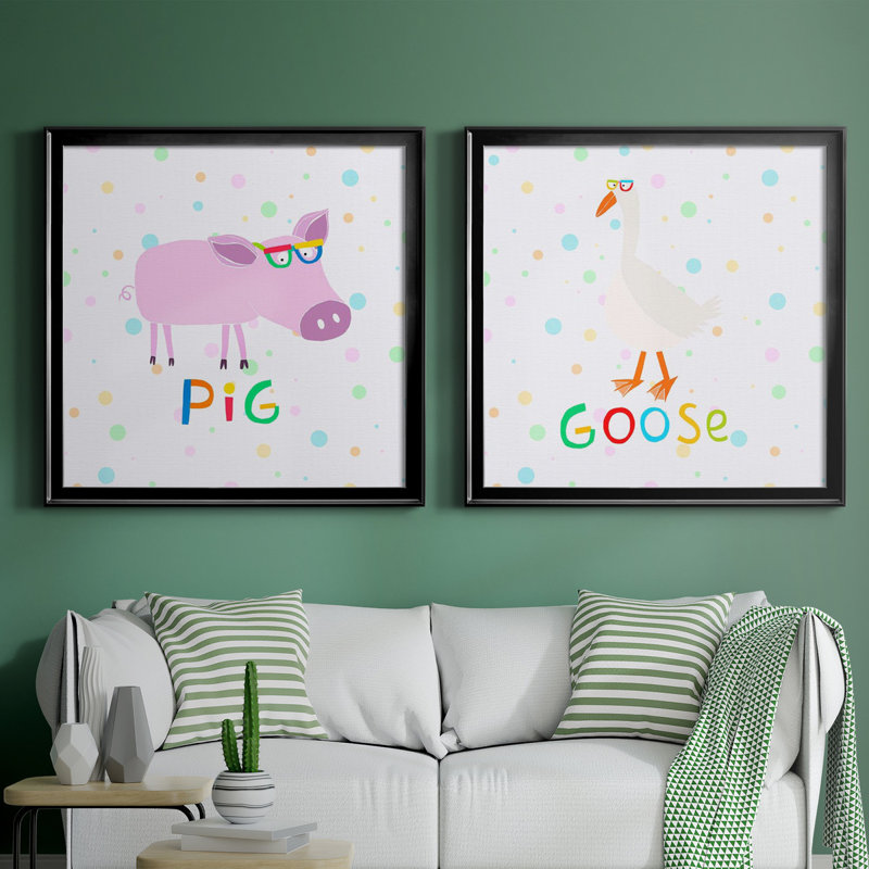 Animal Spots V Animal Spots V - Ensemble de 2 cadres photo sur toile, H 30,5 po x l 61 po x P 1,5 po, Toile encadrée noire
