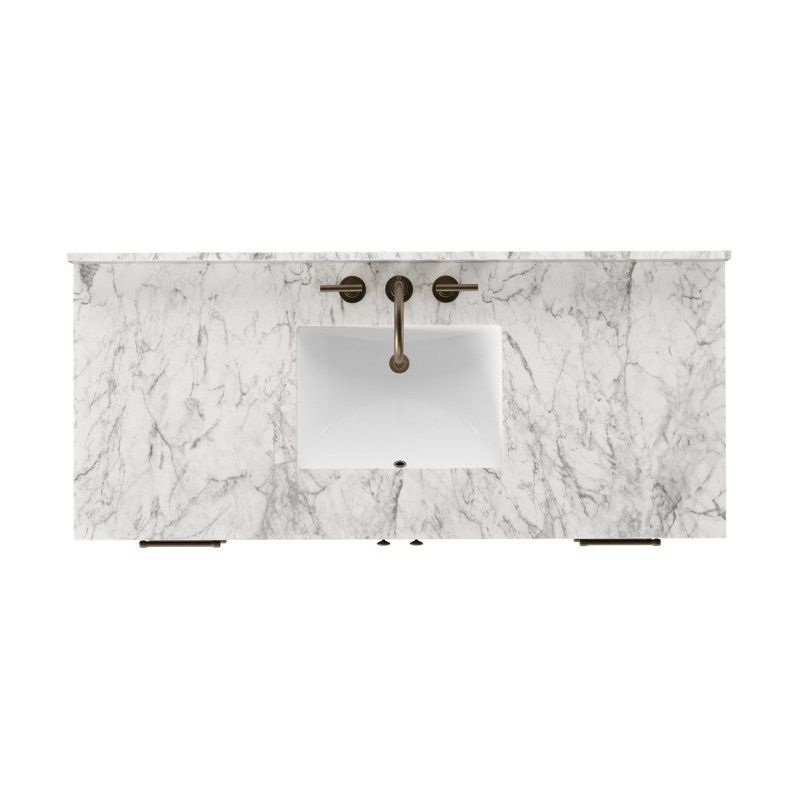 Anthem Single Wide Vanity-Carrara Marble, Black