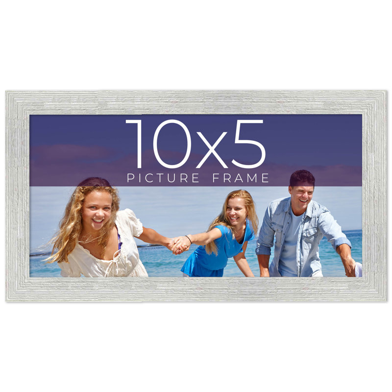 Cadre photo en bois massif Matiza, Blanc, 10 po x 5 po