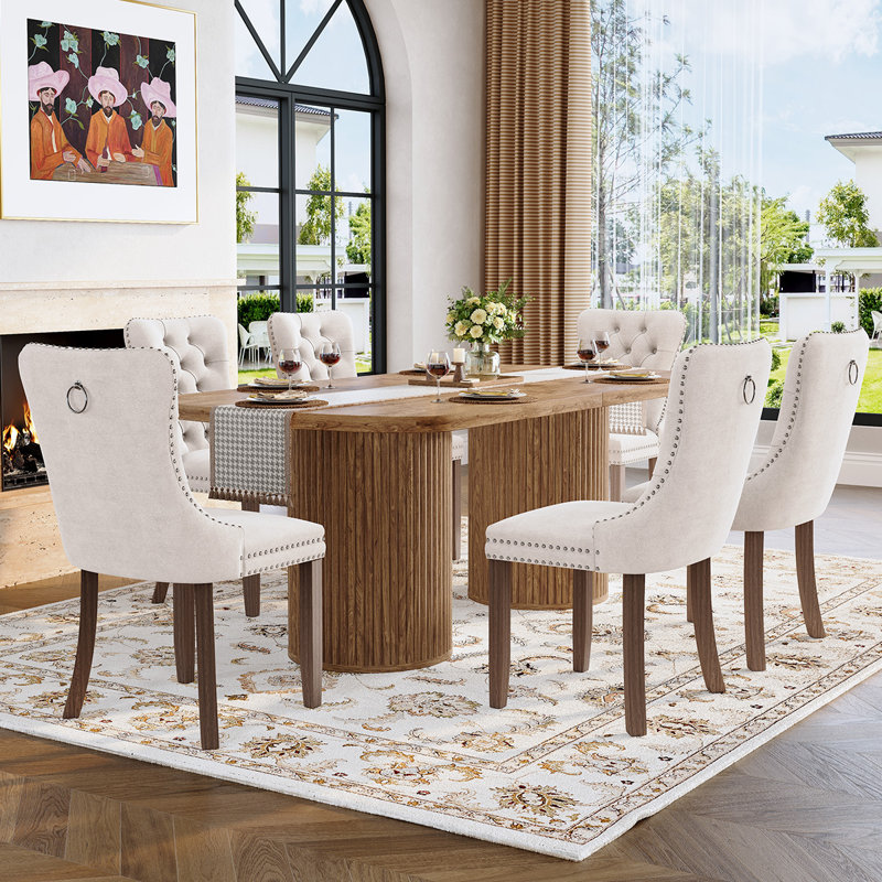 Ensemble de table de salle à manger Modern, 7 Pieces: Table, 6 Chairs