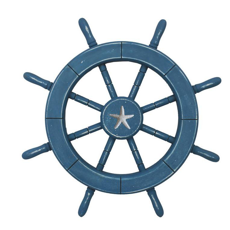 Décoration murale décorative à bateau avec étoile de mer, Bleu pâle
