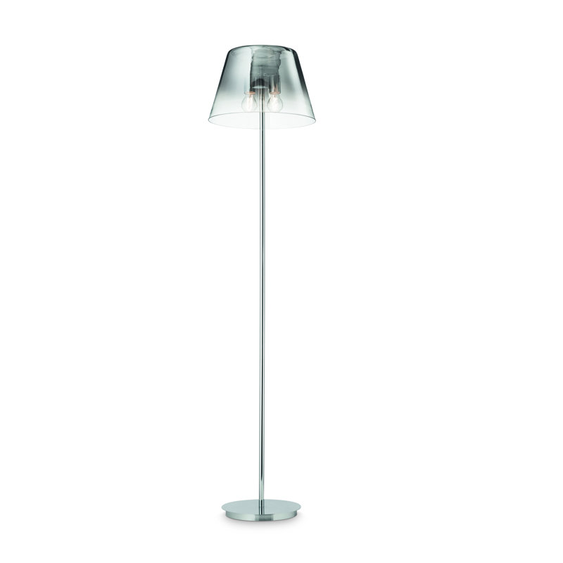 Lampe sur pied traditionnelle 68,9" cylinder Milo, Chrome