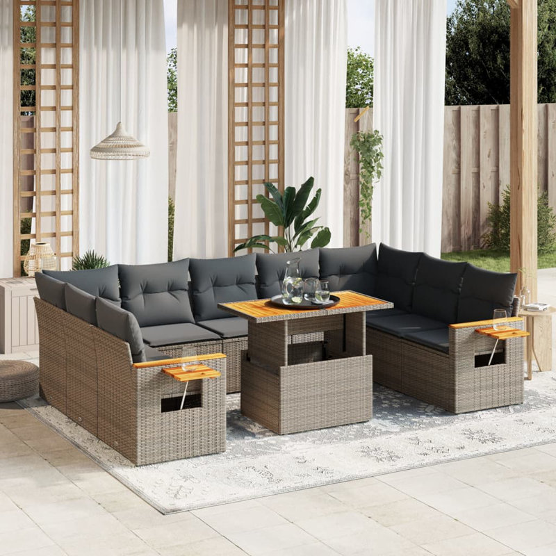 Ensemble de canapé de jardin Vidaxl gris