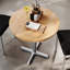 Plateau de table rond en bois massif de 30 po avec base en X de 22 po x 22 po-158564413-158564414-158564412