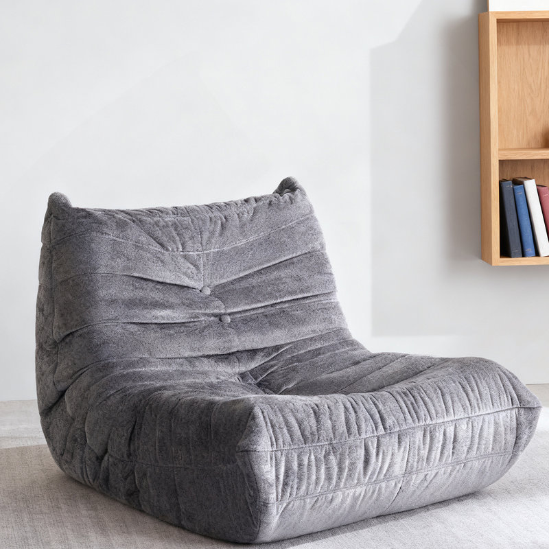 Chaise d'appoint de luxe capitonnée à boutons capitonnés gris, mobilier de salon 1pc, Gris
