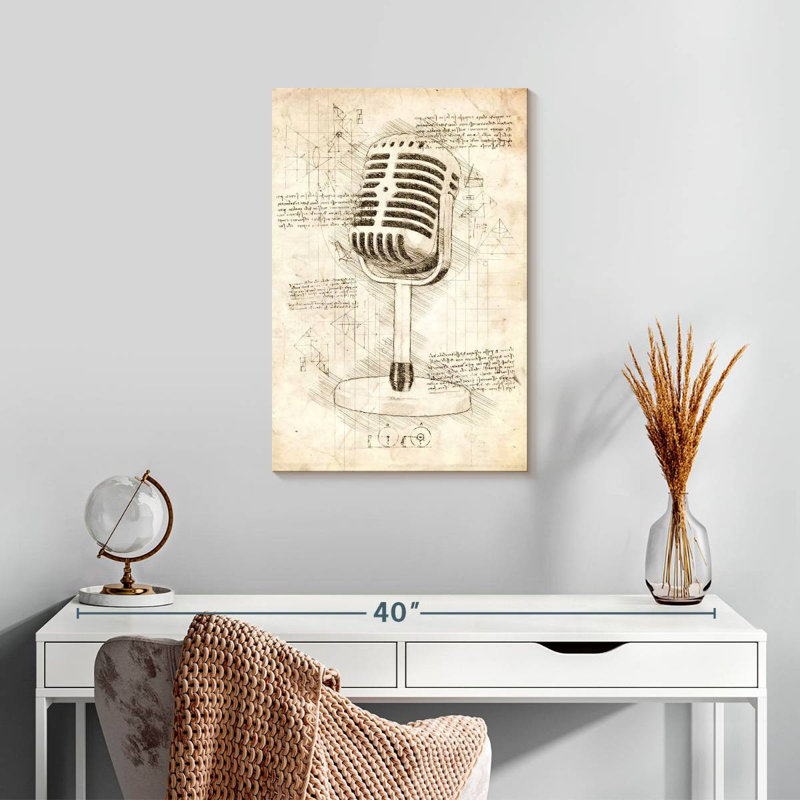 Abarca Microphone Blueprint, 24" H x 16" W