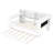 Twin Size Platform Bed with Storage Shelves, Trundle, Charging Station, LED, Desk and Upholstered Headboard-640106024