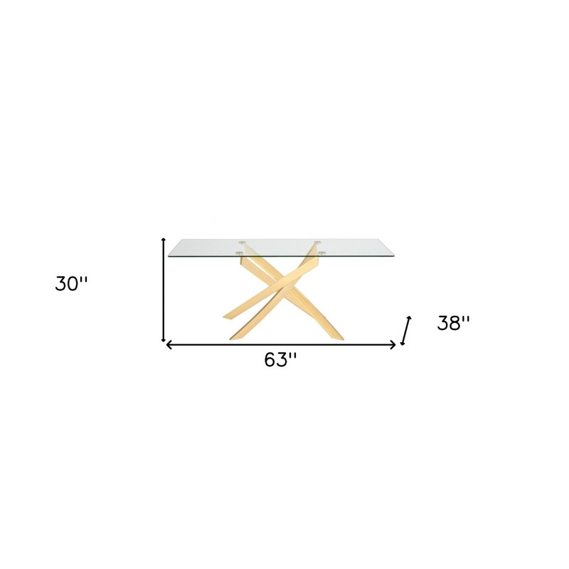 Table de salle à manger 63 "rectangulaire et acier inoxydable 63"
