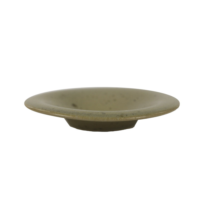 Bosque Pasta/Soup White Bowl Stoneware, Green