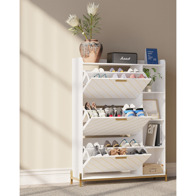 Rangement pour 18 paires de chaussures, Blanc