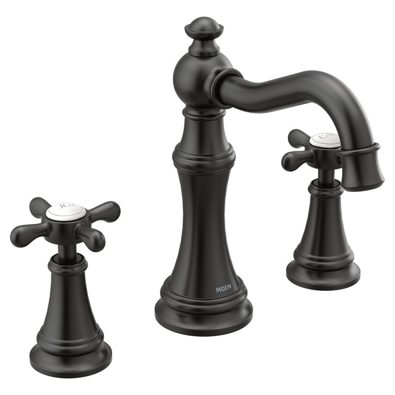 Weymouth TS42114BL Widespread Bathroom Faucet in Matte Black, Valve Required (Not Included), Black