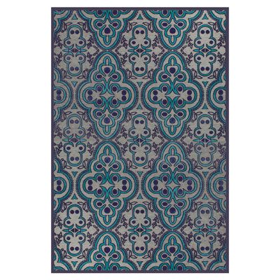 Tapis ikat ivoire / bleu Avah