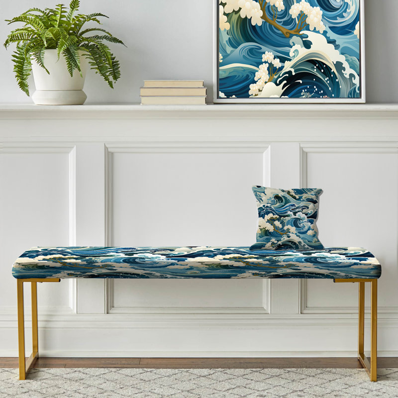 Banc rembourré doré Water Elements - Japon