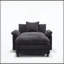 Modern Upholstered Armchair with Ottoman-131260939