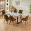 Barez Velvet/Suede Upholstered Armless Dining Chair with Adjustable Feet-412549774