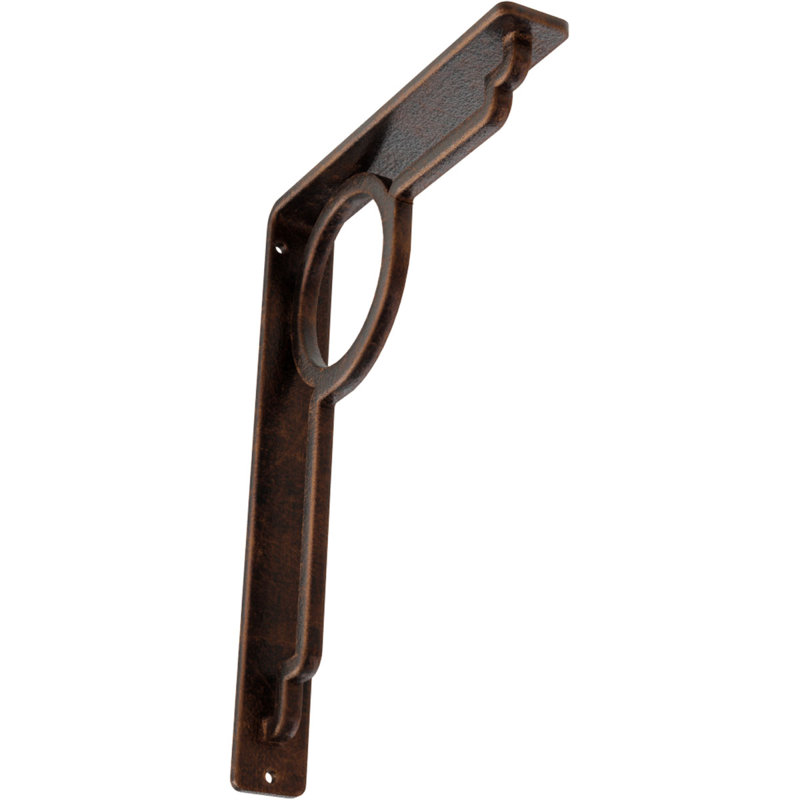 Support en fer forgé Maria, Cuivre antique, H 10 po x l 1,5 po x P 7,5 po
