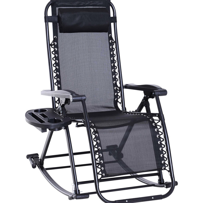 Fauteuil inclinable d'extérieur avec fauteuil inclinable noir