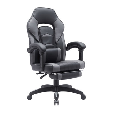 Inbox Zero Reclining and Adjustable Height PC & Racing Game Chair in Black