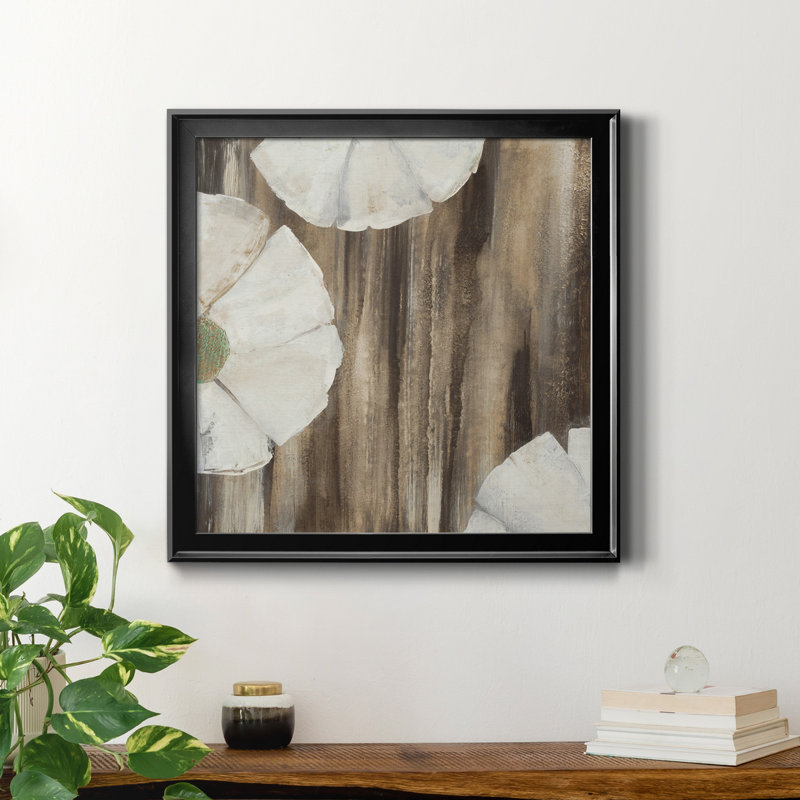 Night Blooms II - Reproduction d'art sur toile encadrée, H 17,5 po x l 17,5 po x P 1,5 po, Encadré de bois de noyer