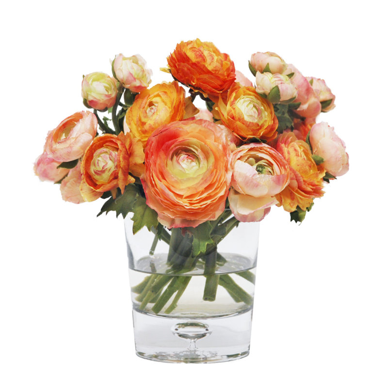 Mixed Ranunculus In A Vase