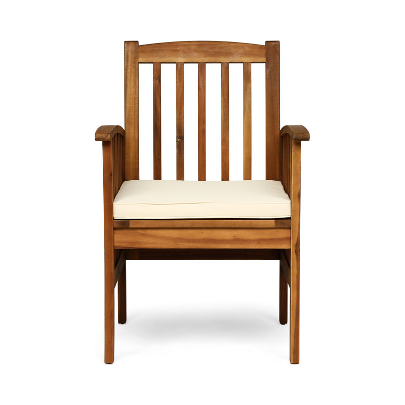 2 chaises de patio en bois avec coussins - élégantes, pour l'extérieur 2 pièces pour la cour et les coussins moelleux