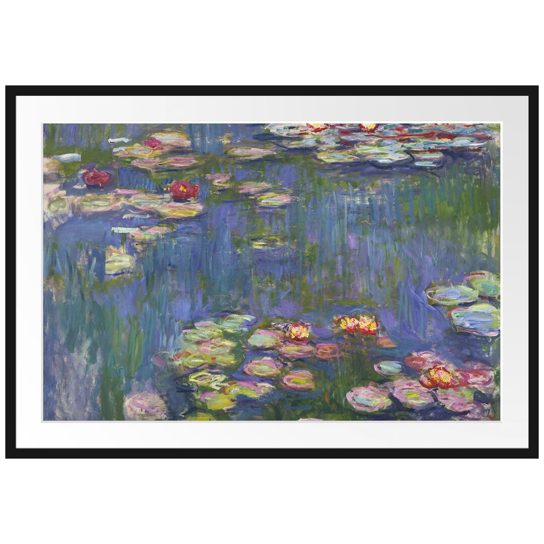 Gerahmtes Leinwandbild Water Lilies V von Claude Monet