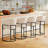26" Counter Height Bar Stools,White PU Leather Black Metal Base-1655200440-1655200451