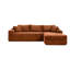 Canapé modulaire 105 po, canapé modulaire Cloud avec assise profonde, canapé modulaire en L moderne avec méridienne, fauteuils rembourrés pour la chambre à coucher du salon, sans assemblage, (ORANGE)