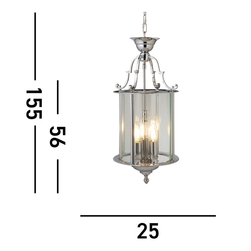 Soissons 3 - Light Chrome Lantern Pendant