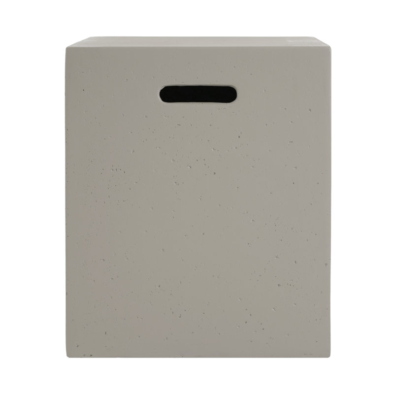 16.25'' Square Side Table Tank Holder, Light Gray