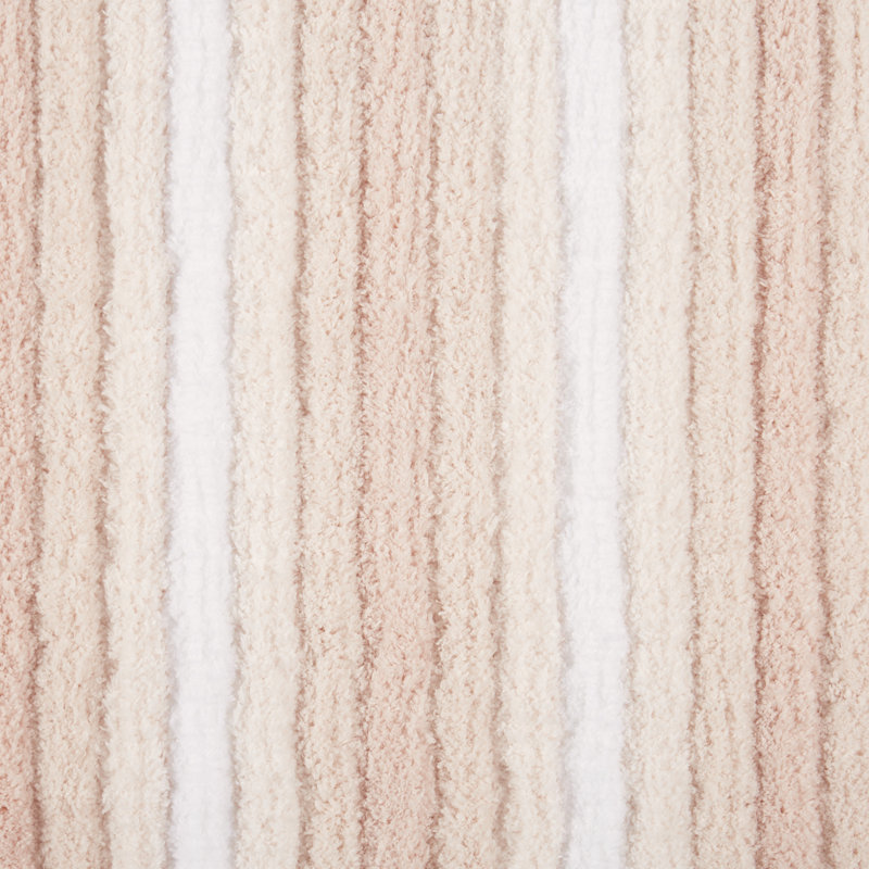 Tapis de bain Edward, L 32 po x l 20 po, Rose / blanc