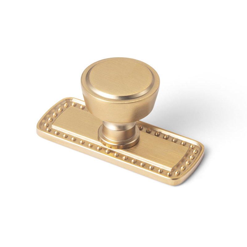 Poignée champignon 1,23 po de diamètre avec plaque arrière (G018), Bronze champagne
