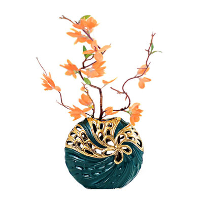 Gelhar Green/Gold 8.5" Ceramic Table Vase