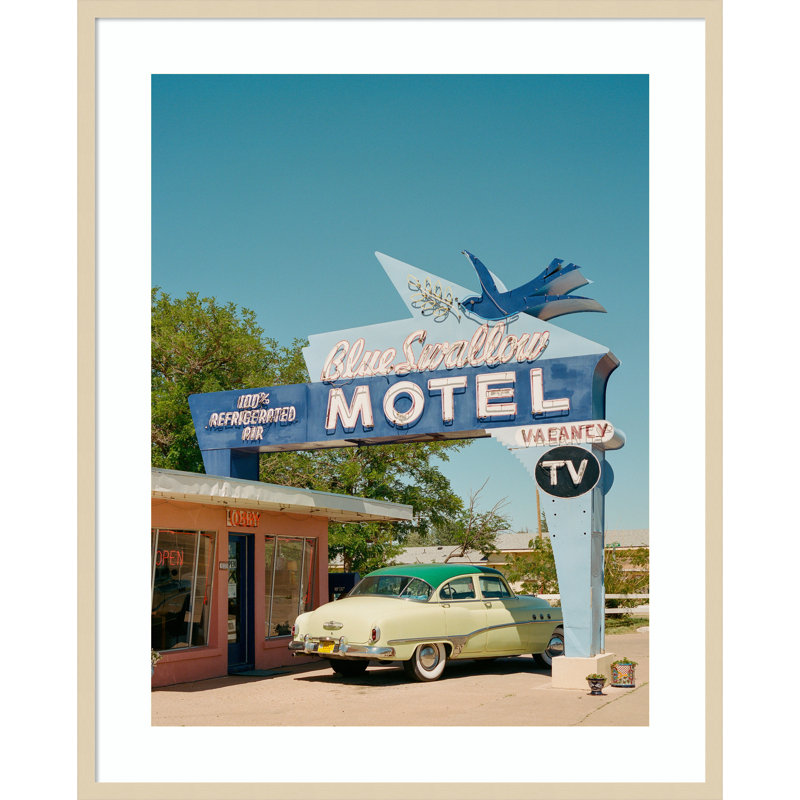 «Route 66» par Criswell, reproduction d'art murale en bois encadrée, H 41 po x l 33 po