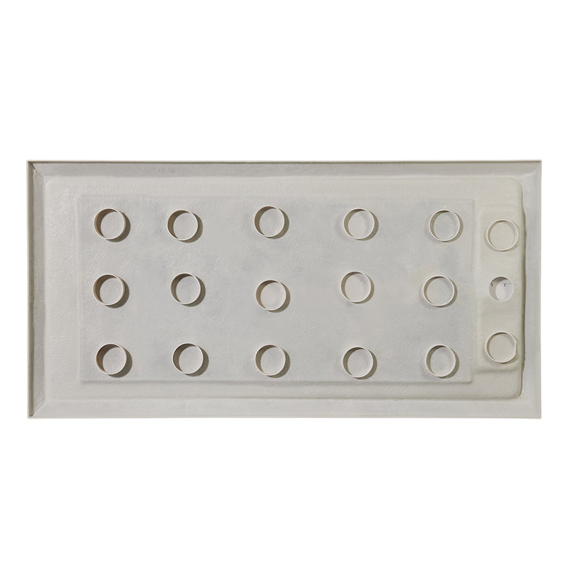 White Acrylic 72x36 Rectangular Shower Base with Hidden Drain