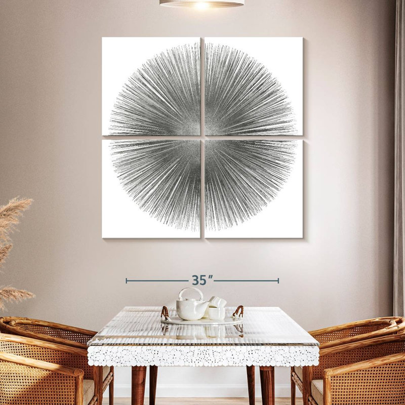 Avery Silver Sunburst I, H 45 po x l 45 po