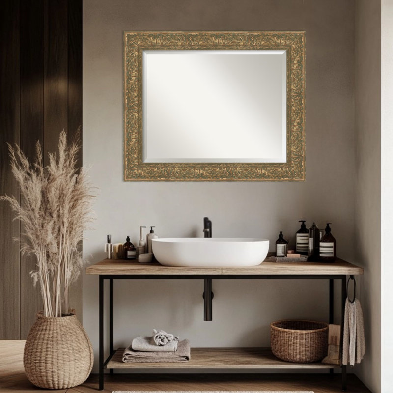 Miroir mural de salle de bain Luxe Bronze, 28,75 po x 34,75 po, Bronze doré