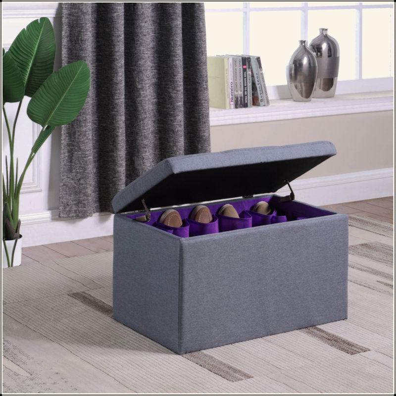 Banc de rangement pour chaussures 18,5 po, gris tourterelle