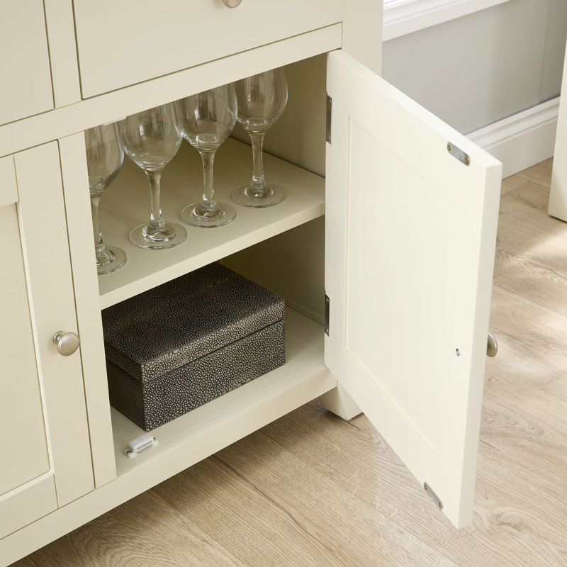 Cooksey Fully Assembled 2 Door 2 Drawer Sideboard Unit, White/Natural