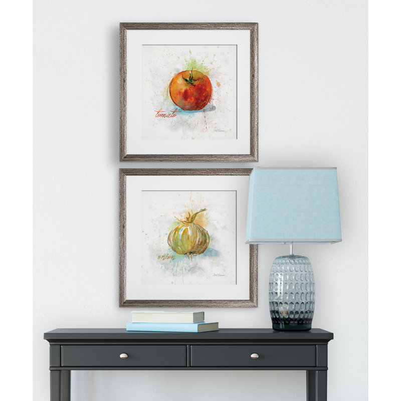 « veggie », ensemble de 2 reproductions encadrées, Cadre brun